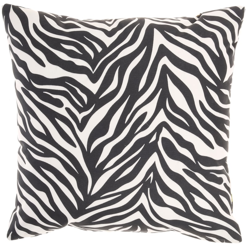 Mina Victory Outdoor Pillows Floral Stripe Multicolor Throw Pillow