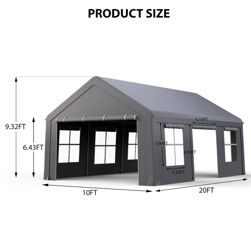10x20ft,13x20ft Carport Portable Garage