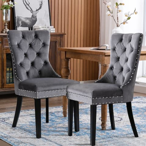 Snugway Tufted Velvet Upholstered Dining Chair (Set of 2)