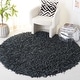 preview thumbnail 91 of 177, SAFAVIEH Handmade Leather Shag Carlijn Modern Decorative Rug 4' Round - Grey - Round