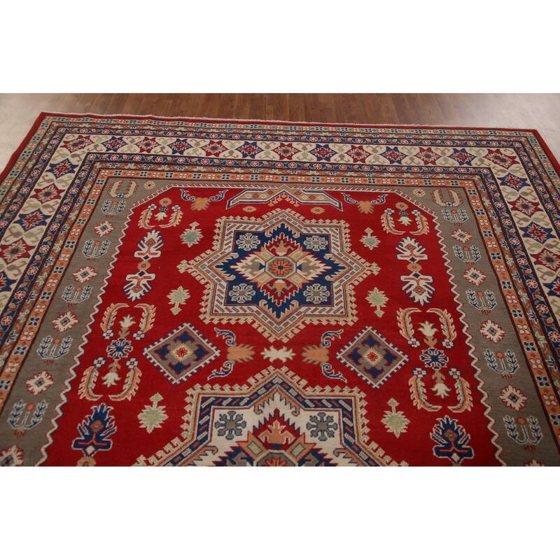 Traditional Kazak Oriental Area Rug Hand-Knotted Wool Carpet - 8'5" x 11'5"