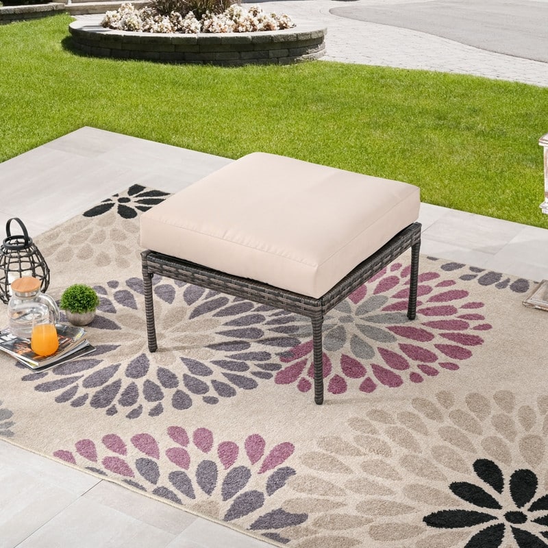 Patio Festival Outdoor Ottoman with Cushion