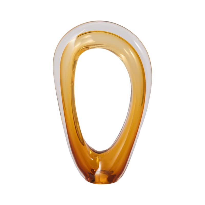 Sagebrook Home Zuri Cutout Amber Art Glass