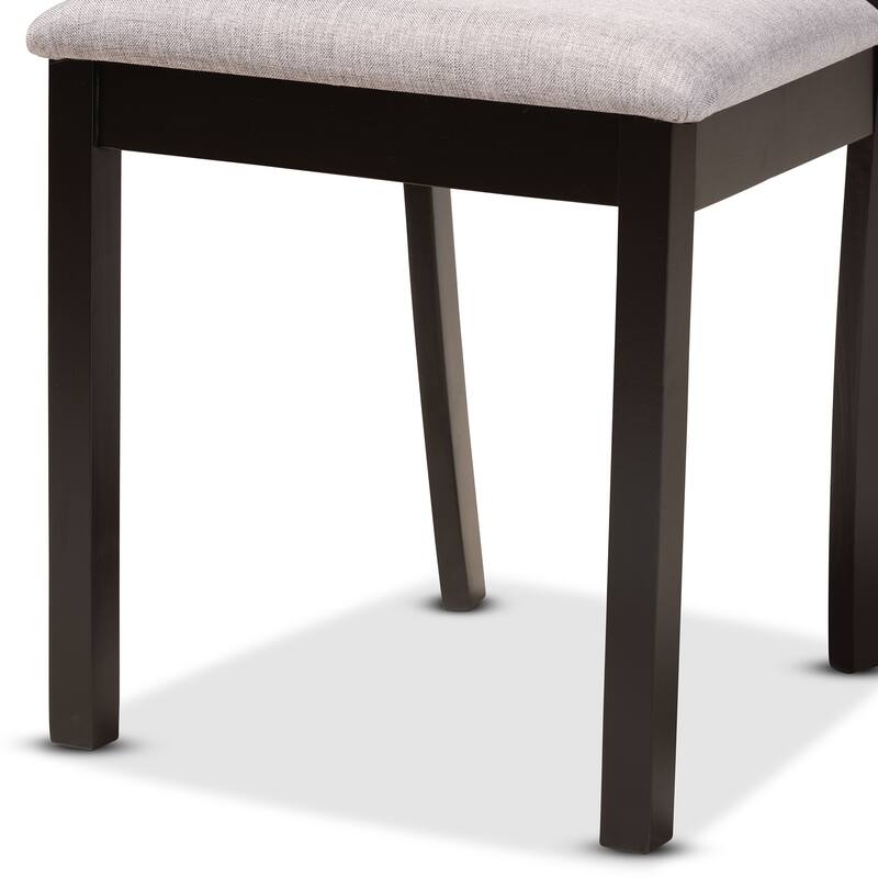 Branca Modern and Contemporary 5-Piece Wood Dining Set-Dark Brown