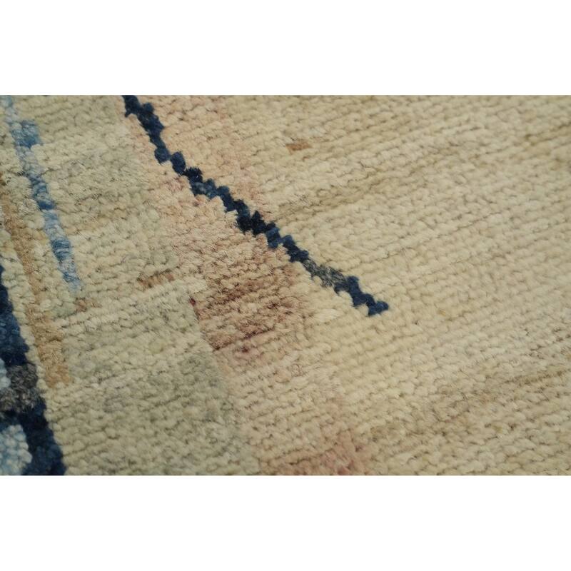 Hand Knotted Oriental 100% Wool Carpet Traditional Floral Green Ziegler Runner Rug - 23' 10'' X 4' 10''