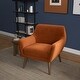 preview thumbnail 12 of 15, GDFStudio - Panom Modern Velvet Upholstery Lounge Chair with Walnut Wood Legs & High-density Foam Cushions