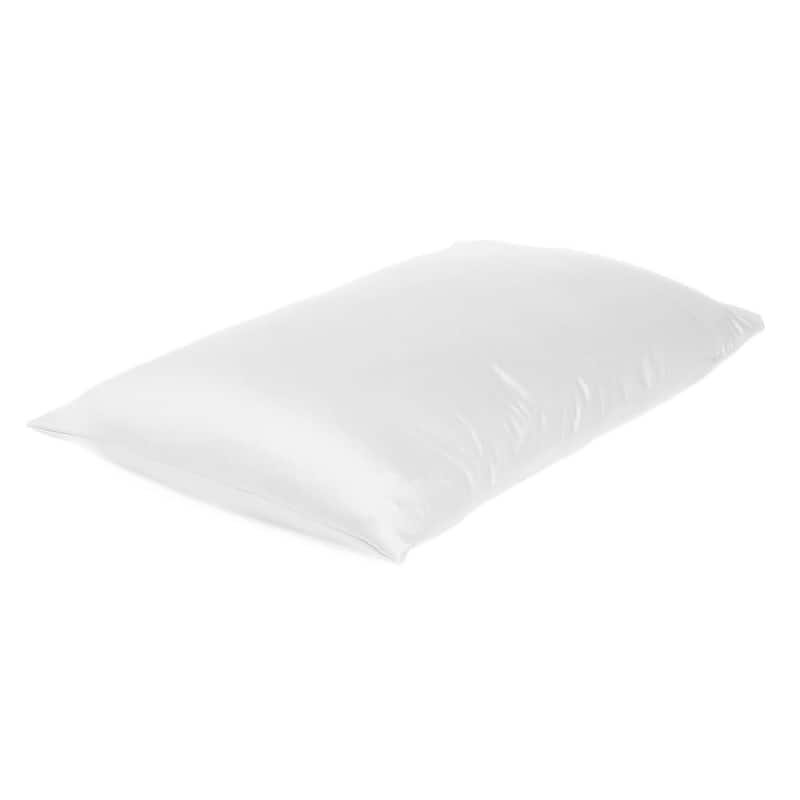 HomeRoots White Dreamy Set Of 2 Silky Satin King Pillowcases