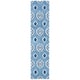 SAFAVIEH Florida Shag Bertille Geometric 1.2-inch Thick Rug - 2'3" X 9' Runner - Blue/Ivory