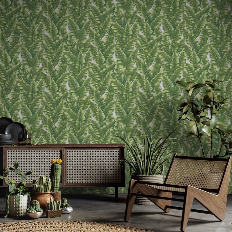Botanical Exotic Plants Luxury Leaf Pattern Tropical Wallpaper