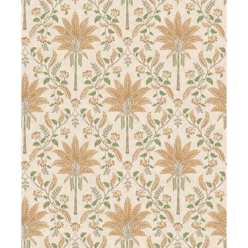 Ariara Palm Trellis Non-Pasted Wallpaper - Covers 56 Square Feet - Orange