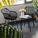 preview thumbnail 9 of 45, 3 Piece Outdoor Wicker Furniture Patio Bistro Set With Cushions for Porch Poolside Garden - 21.2"L x 23.6"W x 31.5"H