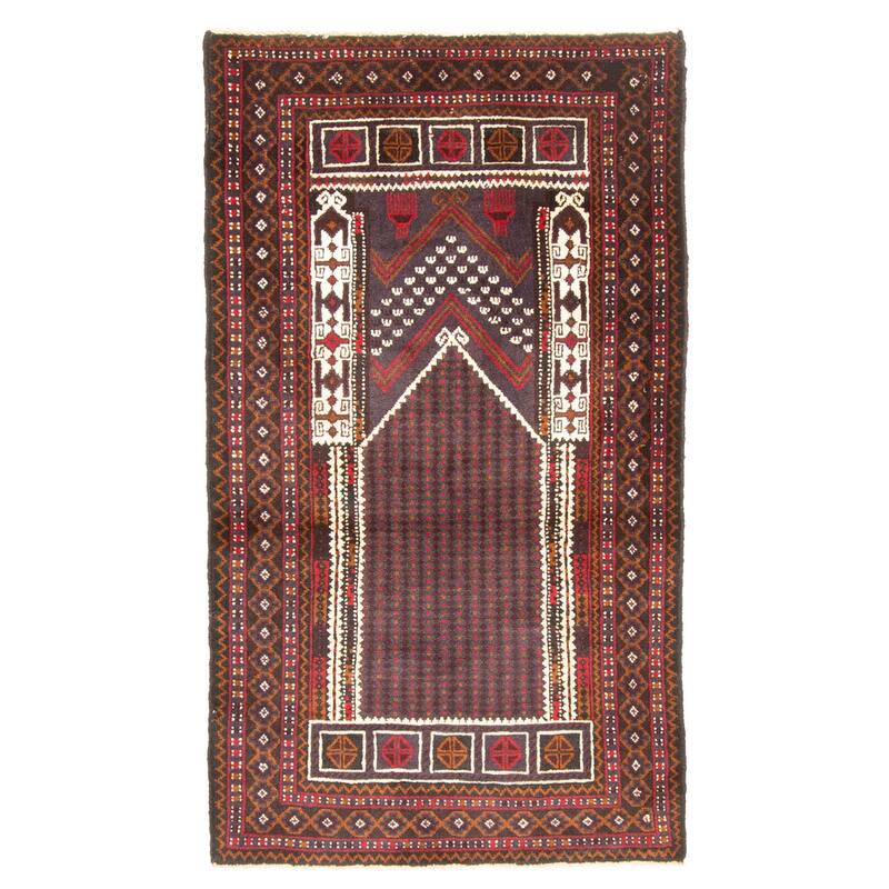 ECARPETGALLERY Hand-knotted Teimani Dark Grey Wool Rug - 2'8 x 4'8