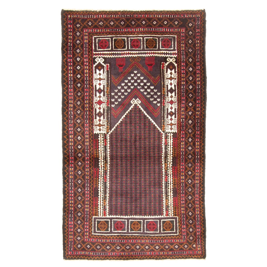 ECARPETGALLERY Hand-knotted Teimani Dark Grey Wool Rug - 2'8 x 4'8