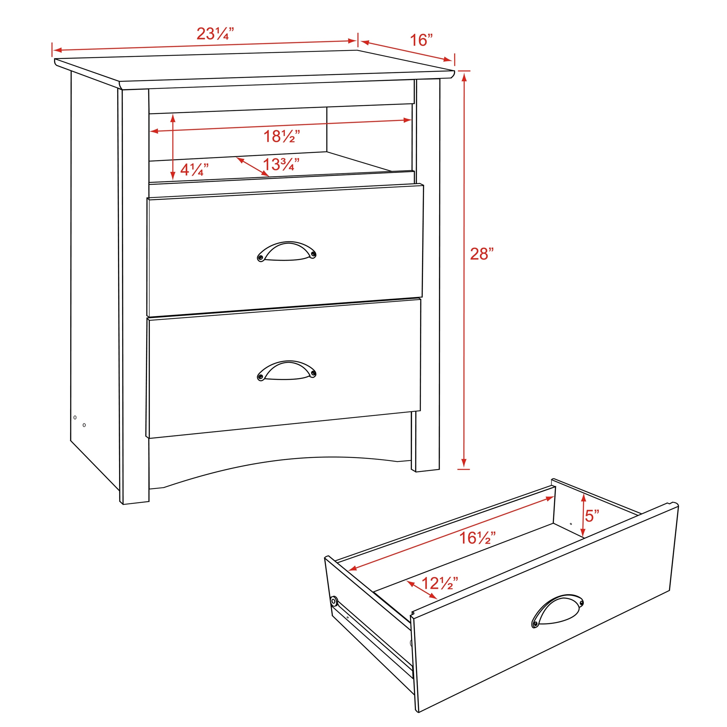 Shop Porch Den Church Driftwood Grey Tall 2 Drawer Nightstand Overstock 20110184