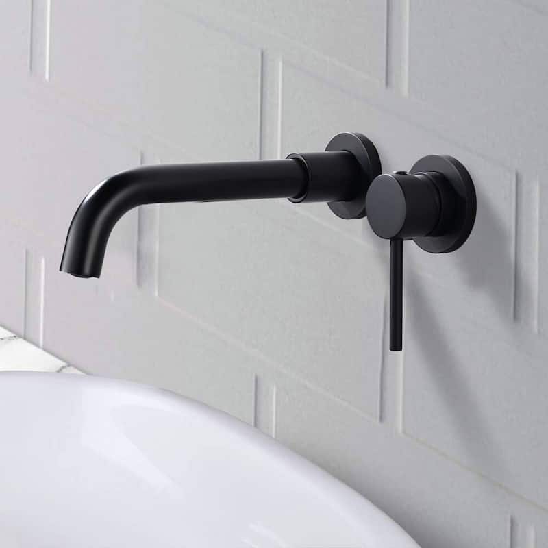 Vanityfair Wall Mount Single Handle Bathroom Sink Faucet - Matte Black