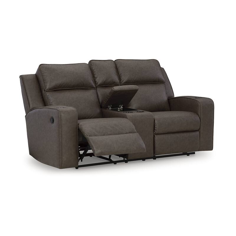 Signature Design by Ashley Lavenhorne Reclining Loveseat with Console - 77"W x 42"D x 43"H
