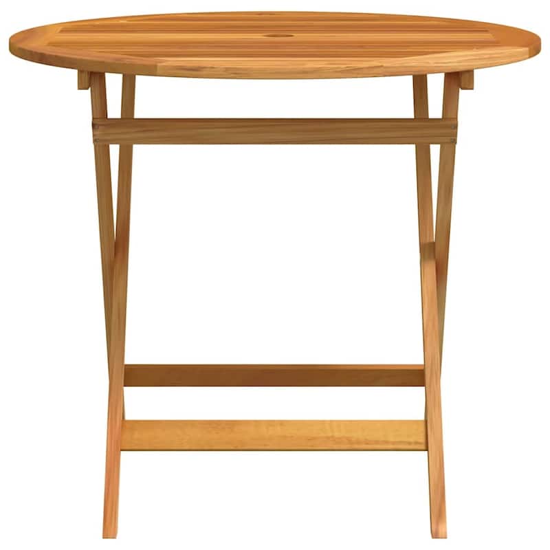 vidaXL Folding Patio Table Ø35.4"x29.5" Solid Eucalyptus Wood