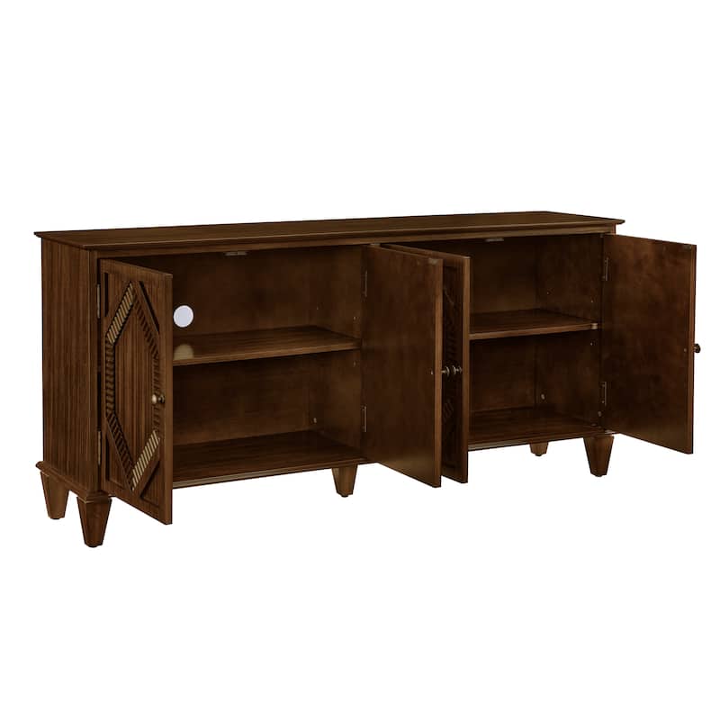 Mid Century Modern Buffet Cabinet, Storage Sideboard with Adjustable Shelves, for Living Room Entryway and Kitchen