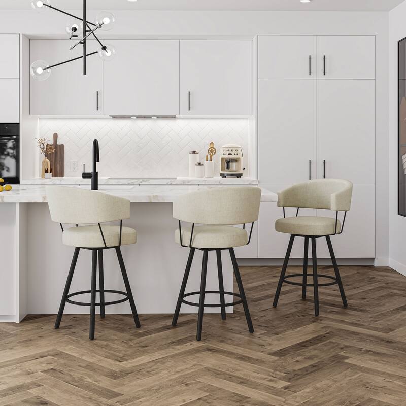 Amisco Corey Swivel Counter and Bar Stool, Upholstered with Metal Legs
