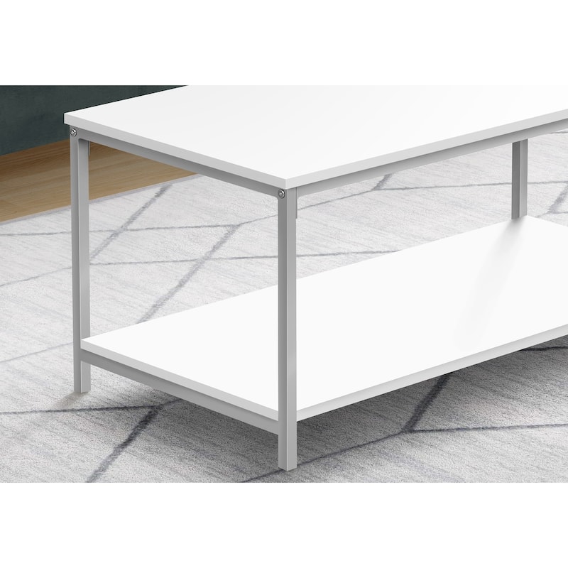 Modern Contemporary 40"L Rectangular Coffee Table with Metal Leg, Accent Table, Cocktail Table for Living Room