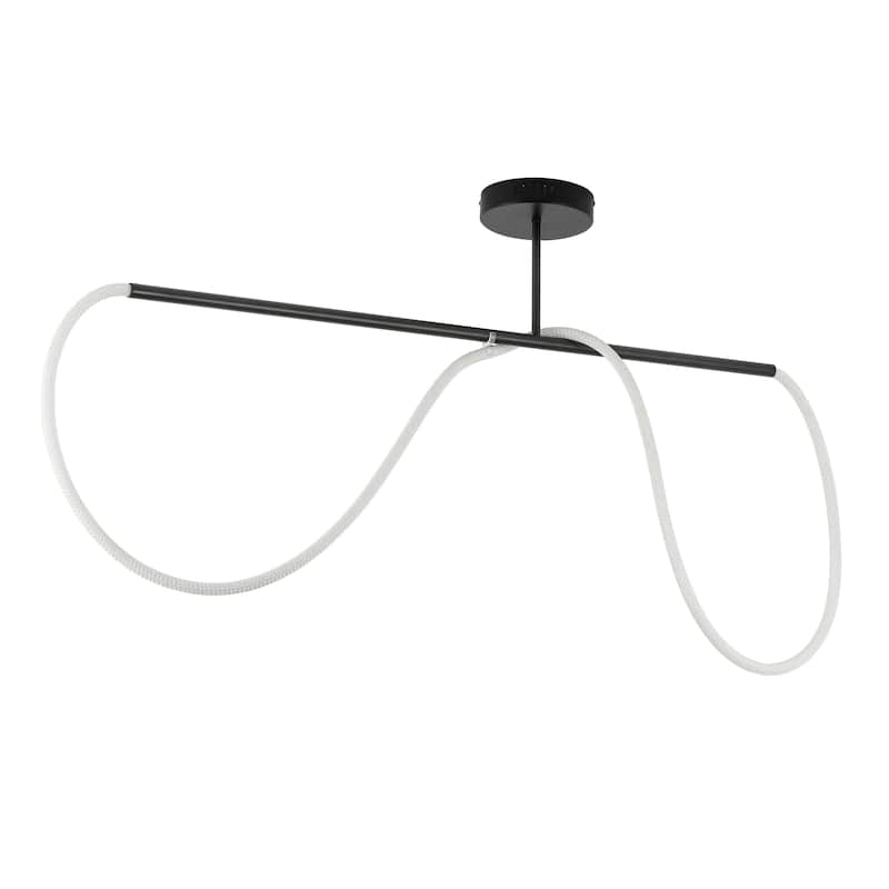 Lisette Contemporary Minimalist 360 Adjustable Silicone Neon Rope Dimmable Linear Integrated LED Flush Mount, by JONATHAN Y