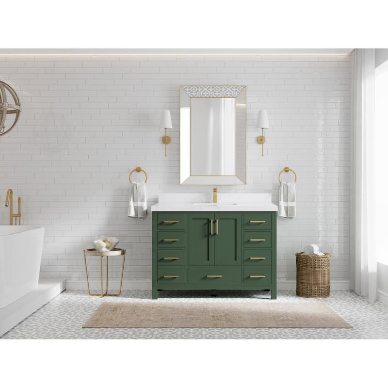 Willow Collection 48 in. W x 22 in. D Malibu Single Sink Bathroom Vanity with Countertop