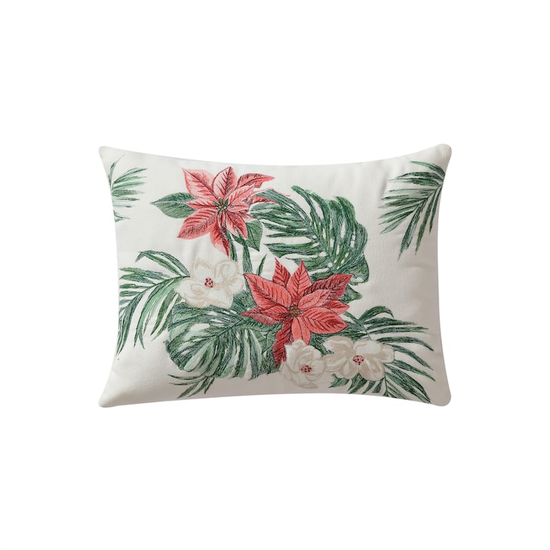 Tommy Bahama Festive Palms Red Throw Pillow