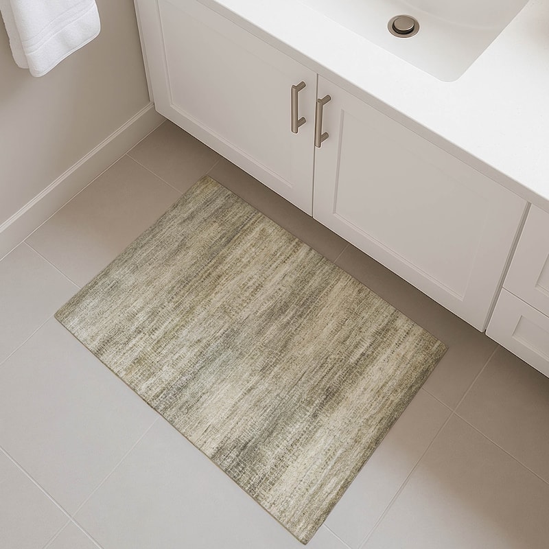 Premium Washable Super Soft Modern Layers Mayfield Rug - Taupe - 1'8" x 2'6"