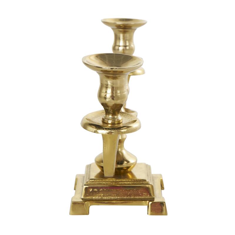 Aluminum Metal Scrolled Candelabra - Gold or Silver - Roche River Decor