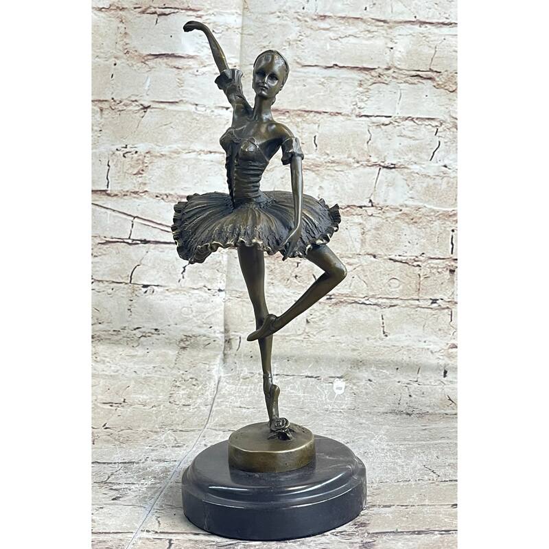 Ballerina Ballet Dancer Girl Bronze Statue Sculpture Trophy Figure 13 Inches X 7 Inches