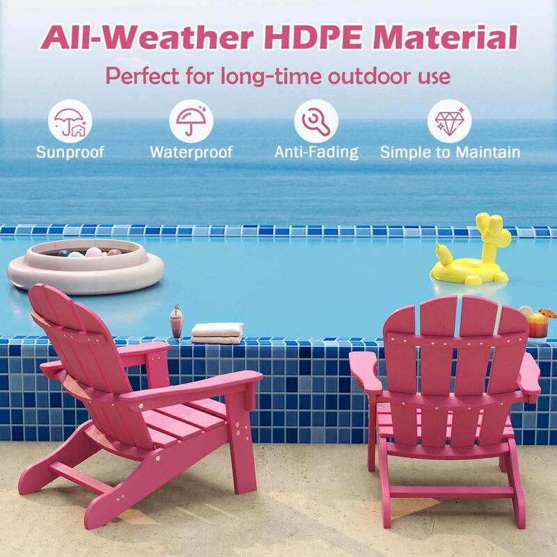 Costway Kids Adirondack Chair with High Backrest Armrests Fire Pit - See Details