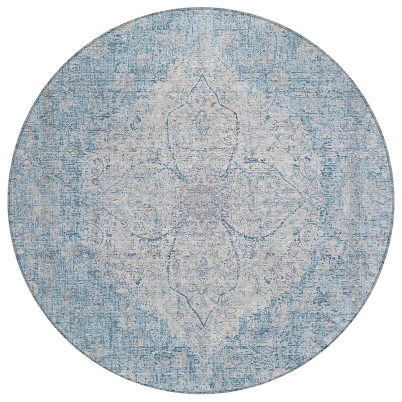 Machine Washable Indoor/Outdoor Traditional Global Chantille Rug