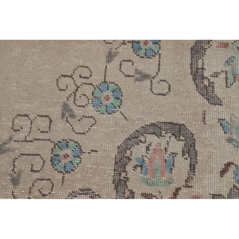 Geometric Tabriz Persian Area Rug Hand-Knotted Oriental Wool Carpet - 8'0"x 10'6"