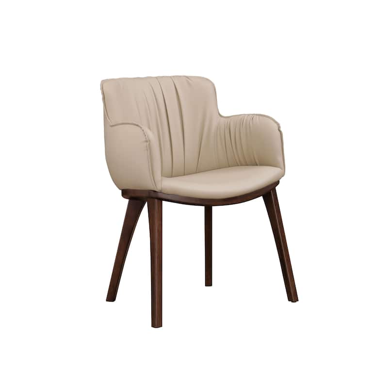 Furniture of America Abigail XIV Mid-Century Modern 5-Piece Walnut Solid Wood Extendable Dining Set with Arm Chairs