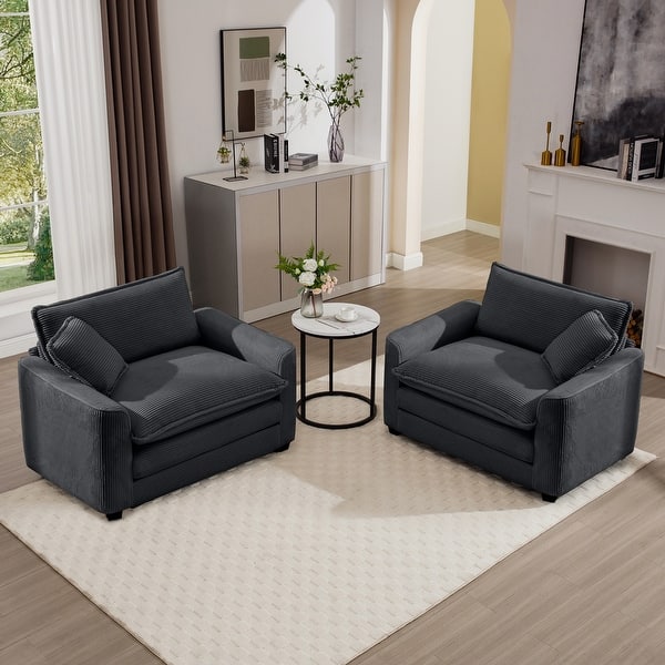 Luxurious and Sophisticated Deep-Seated Sofa Set with Two Single Chairs - Bed Bath & Beyond