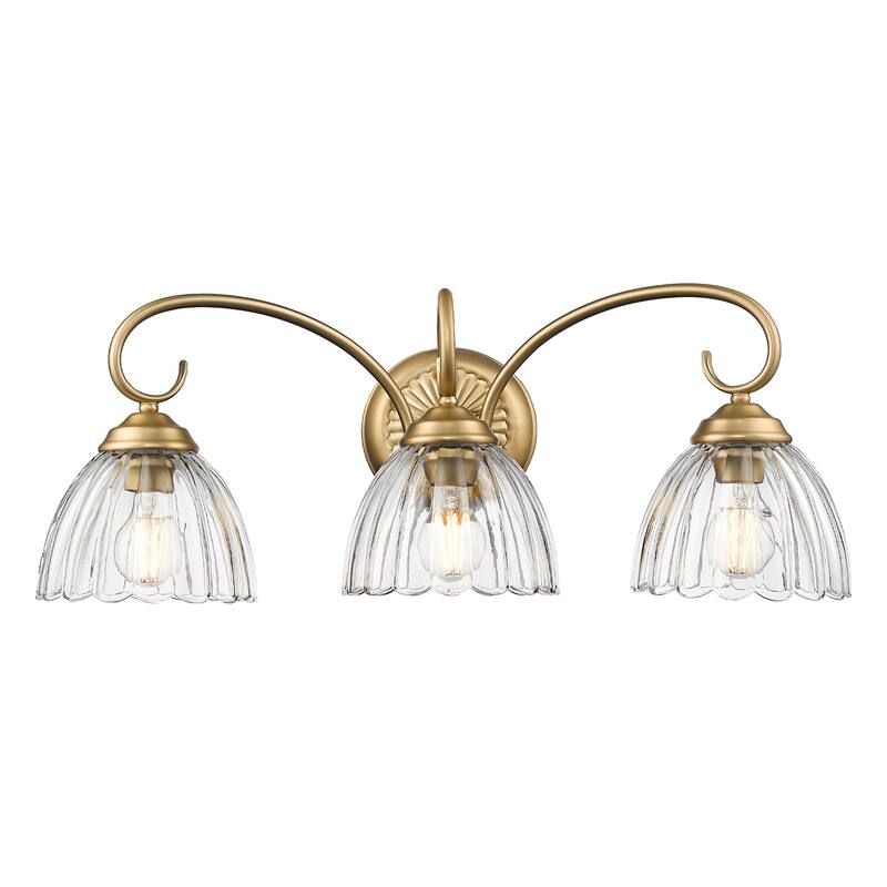 Golden Lighting 6952-BA3 CLR Audra 3 Light 7" Wide Vanity Light - Brushed Champagne Bronze
