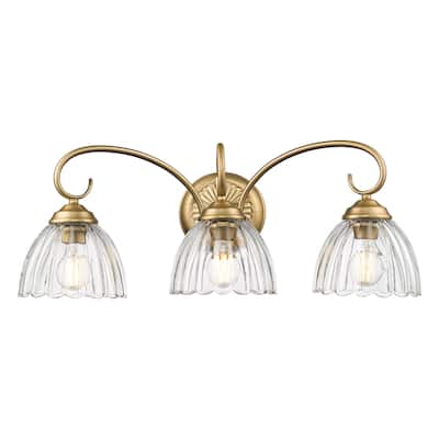 Golden Lighting 6952-BA3 CLR Audra 3 Light 7" Wide Vanity Light