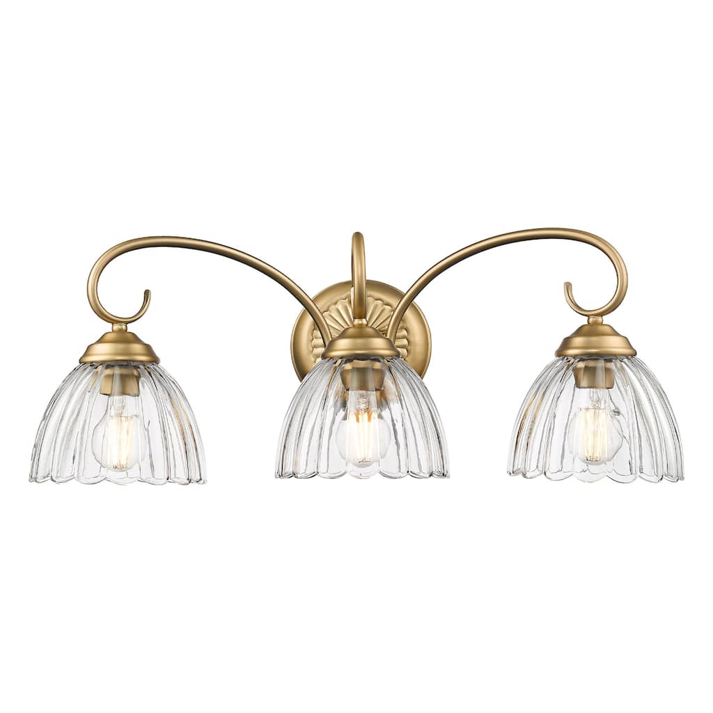 Golden Lighting 6952-BA3 CLR Audra 3 Light 7" Wide Vanity Light