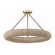 preview thumbnail 1 of 3, Oakley 1 Light Soft Gold Semi Flush Mount - 24"W x 3.5"H x 24"D