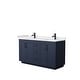 preview thumbnail 29 of 114, Miranda Double Vanity Set, Cultured Marble Top, No Mirror 60-Inch Double - Dark Blue, Black Trim, White Cultured Marble Top