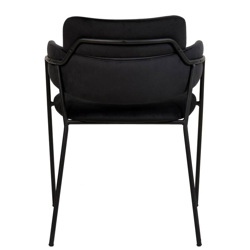 LeisureMod Set of 2 Axis Upholstered Dining Chairs with Black Stainless Steel Legs, Modern Side Chair for Kitchen Home Office