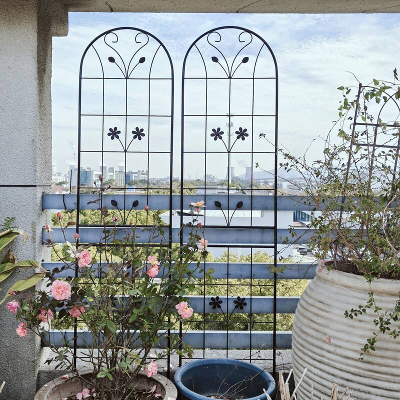 2 Pack Metal Garden Trellis 86.7in x 19.7in Rustproof Trellis