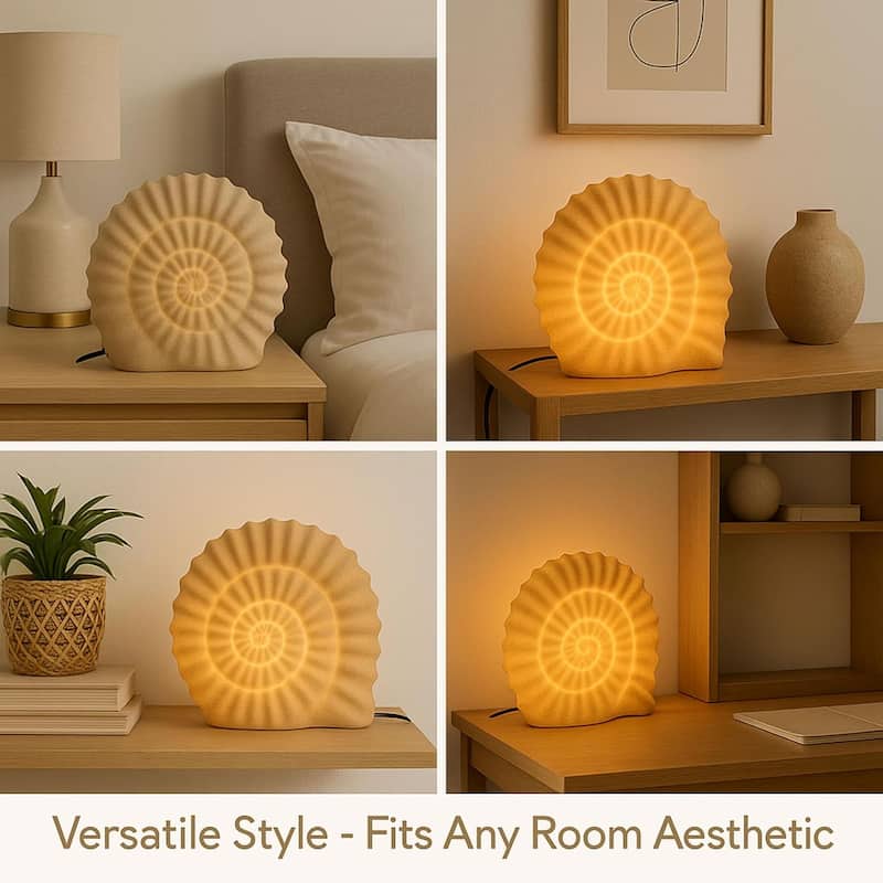 Snail Table Lamp Sculpted Sandstone Organic Accent Lighting