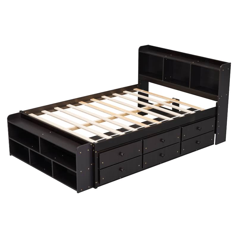 Full Bed with Bookcase Headboard