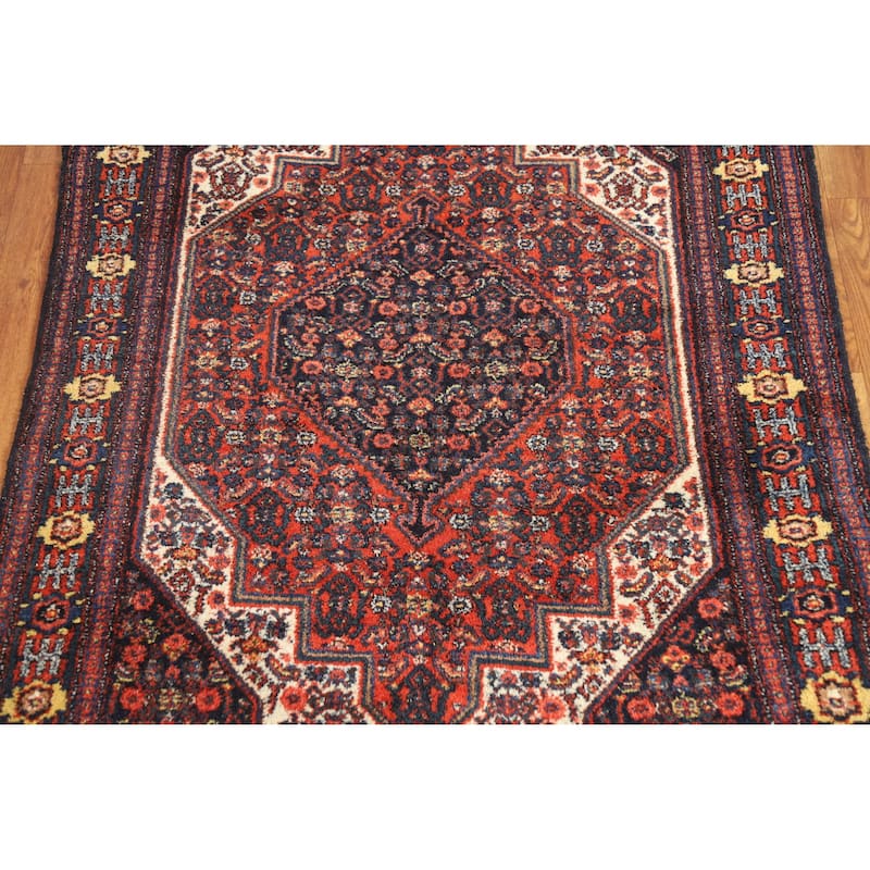 Hand Knotted Oriental 100% Wool Carpet Traditional Medallion Oranges & Rust Senneh Area Rug - 5' 0'' X 3' 7''