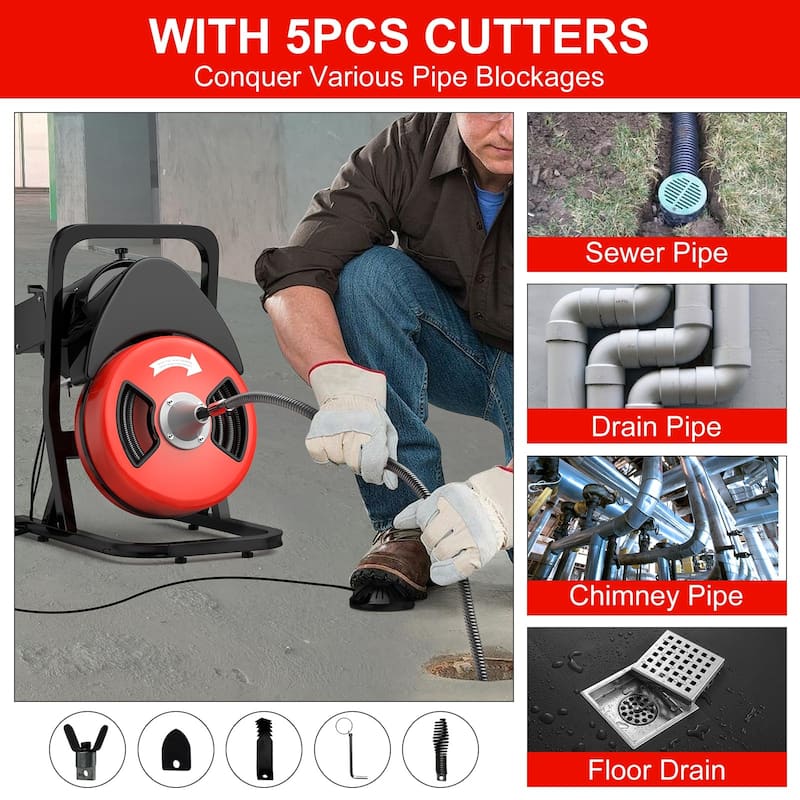 Electric Drain Cleaning Machin, Auto Feed Sewer