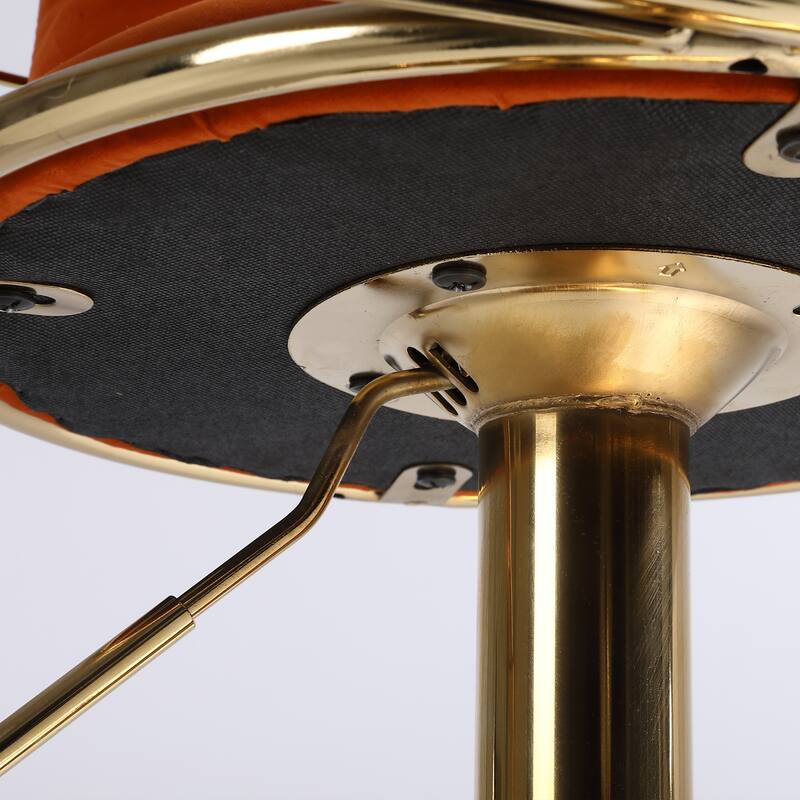 Set of 2 Velvet Bar Chair with Gold Plated Adjustable Height and 360 Degree Rotation