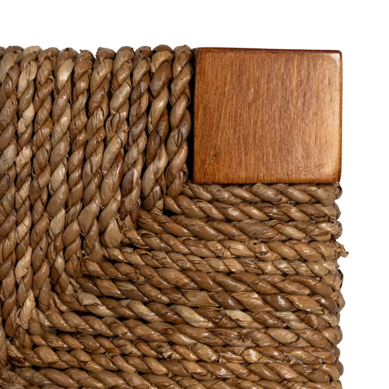 Willowbrook Solid Wood and Natural Woven Seagrass Rope Counter Stool
