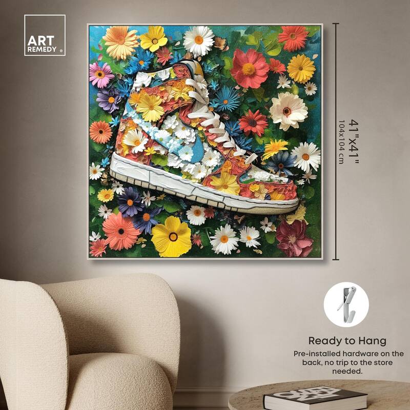 Painted in Floral Sneaker Canvas by Art Remedy