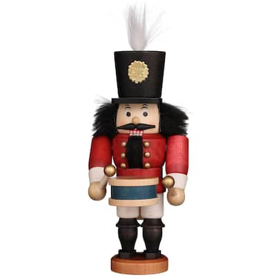 7" Free Standing Christian Ulbricht Handcrafted Wooden Drummer Nutcracker